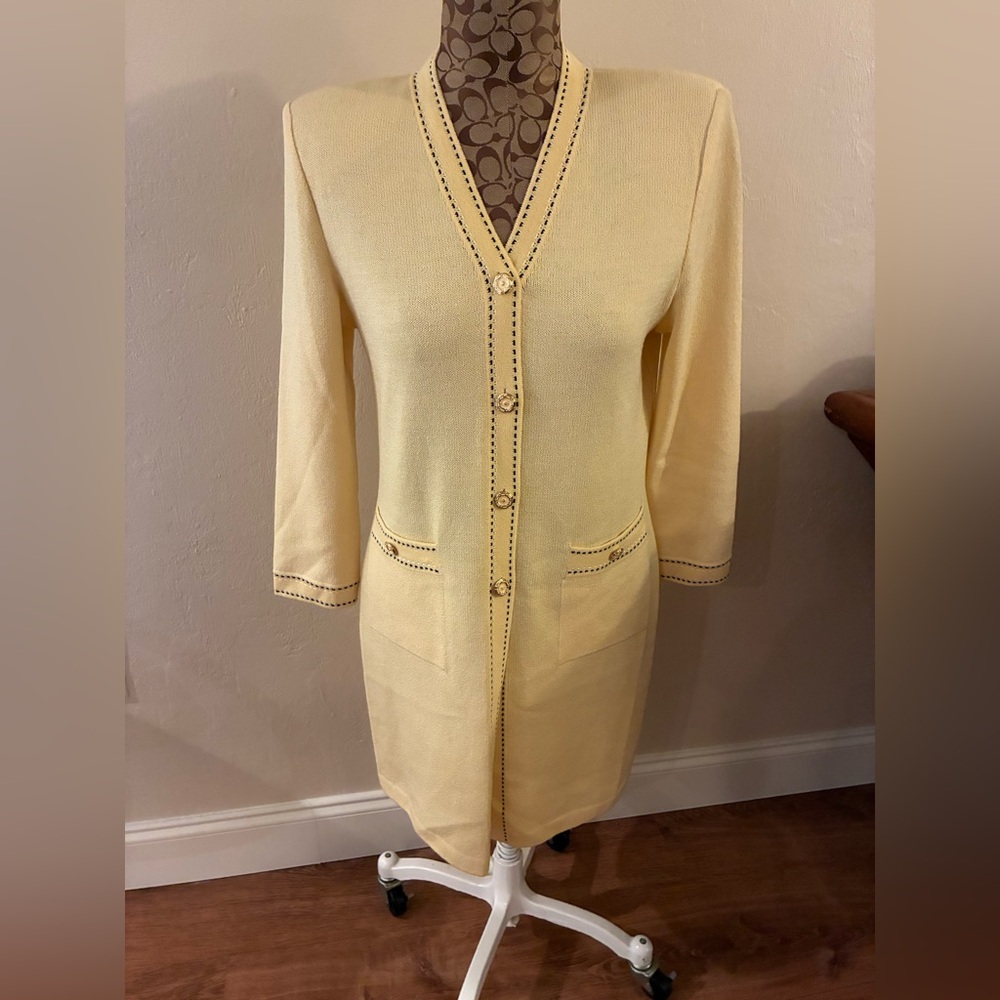 NWOT St John Collection Yellow Button Down Cardigan